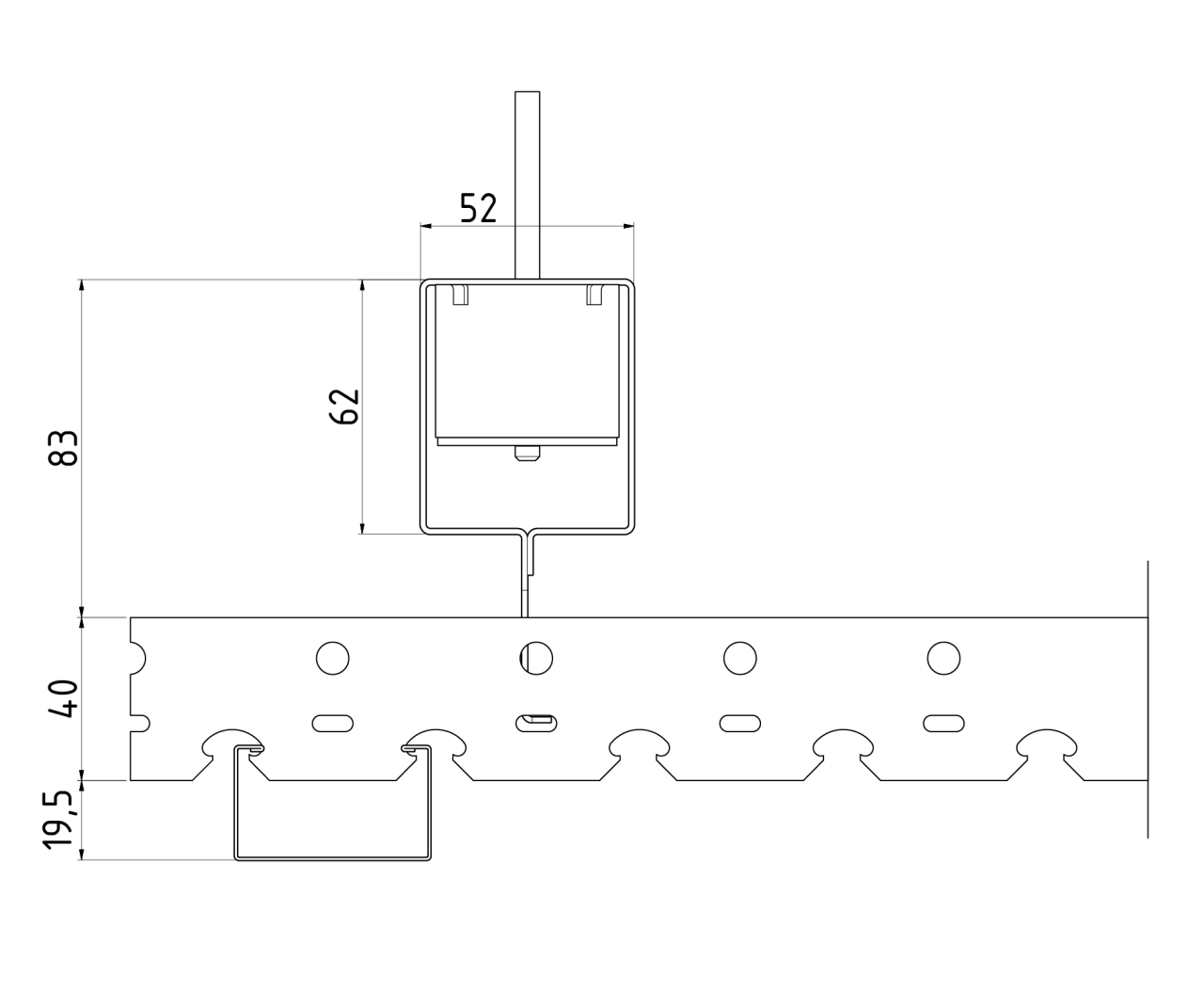 The technical drawing with measurements for VT-CBC.
