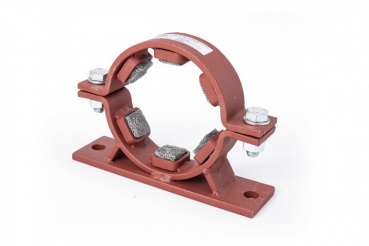 Image of Vibratec Pipe Clamp VTPC 100. Used for elastic suspension of pipes onboard marine vessels, offshore platforms or industry applications.