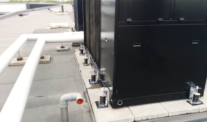 HVAC system - vibration isolation on top of a building