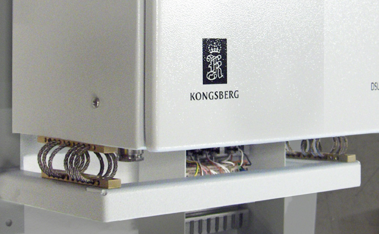 Sensitive equipment on a marine vessel secured with Vibratecs wire rope isolators. Wire rope isolators are used for vibration isolation and shock damping. Their ability to absorb shocks makes them a perfect choice to protect equipment and personel onboard military vehicles for land and sea.