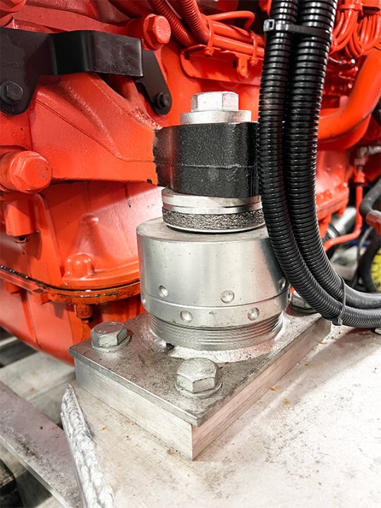 An image showing one of four vibration isolators VT4115 per engine onboard the passenger ferry Sjögull.
