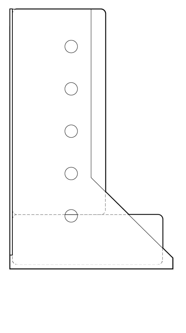 Technical drawing of the joist hanger VT-JH