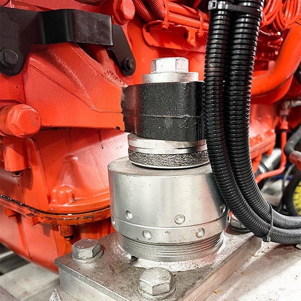An image showing one of four vibration isolators VT4115 per engine onboard the passenger ferry Sjögull.