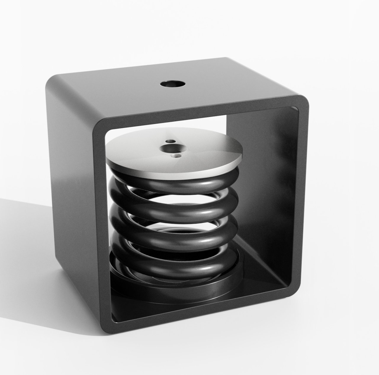 This is a close up of the housing and the spring isolator in our VT4523 hanger.