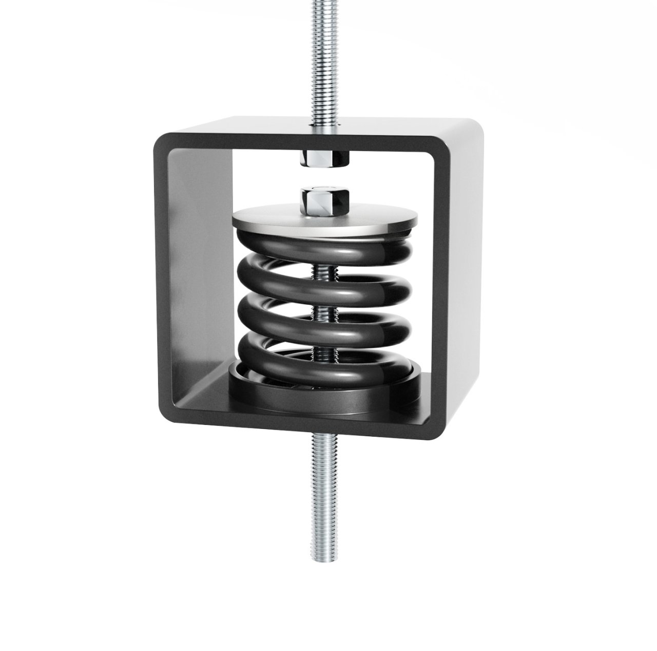 This is a close up of the housing and the spring isolator in our VT4523 hanger.